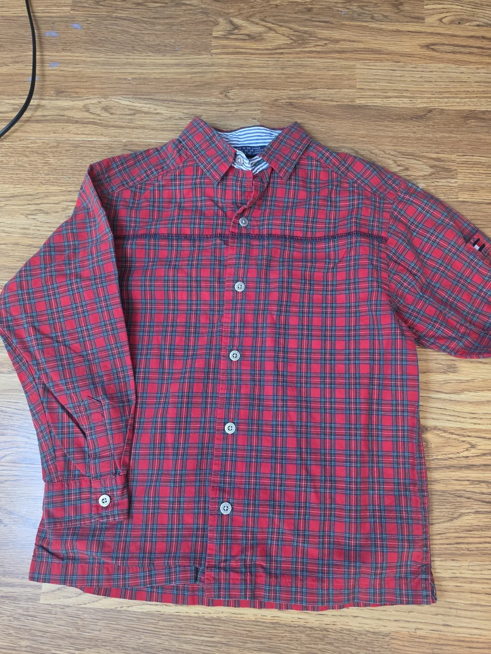 Tommy Hilfiger Red and Black Plaid Button-Down Shirt